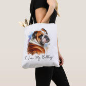 Ik hou van mijn Bulldog Canvas tas (Dichtbij)