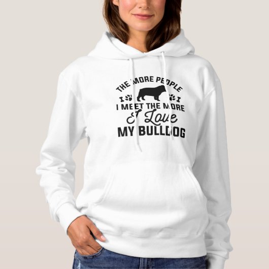 Ik hou van mijn Bulldog Hoodie (Voorkant)