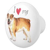 Ik hou van mijn Bulldog Keramische Knop (Rechts)