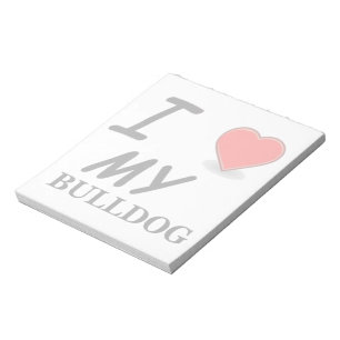 Ik hou van mijn bulldog notitieblok