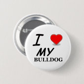 Ik hou van mijn bulldog ronde button 5,7 cm (Voorkant /achterkant)