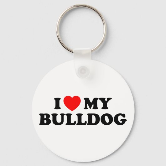 Ik hou van mijn Bulldog Sleutelhanger (Voorkant)