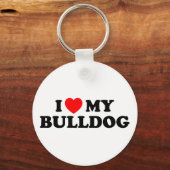 Ik hou van mijn Bulldog Sleutelhanger (Voorkant)