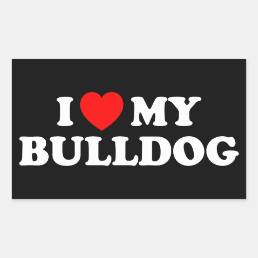 Ik hou van mijn Bulldog Sticker (Voorkant)
