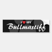 Ik hou van mijn Bullmastiff Breed Bumpersticker (Voorkant)