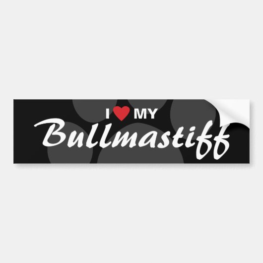 Ik hou van mijn Bullmastiff Breed Bumpersticker (Voorkant)