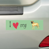 Ik hou van mijn Bullmastiff Bumpersticker (Op auto)