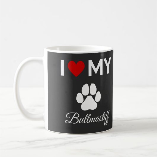 Ik hou van mijn Bullmastiff hond aangepaste tekst Koffiemok (Links)