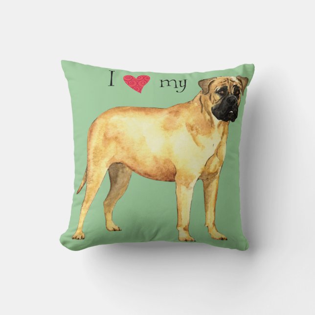 Ik hou van mijn Bullmastiff Kussen (Voorkant)