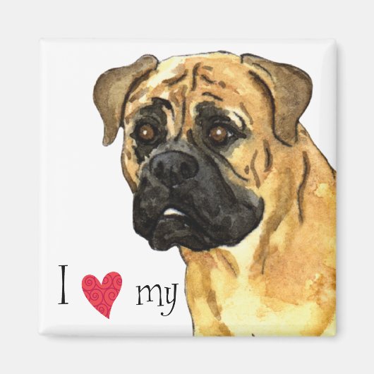 Ik hou van mijn Bullmastiff Magneet (Voorkant)