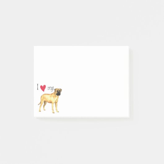 Ik hou van mijn Bullmastiff Post-it® Notes (Voorkant)