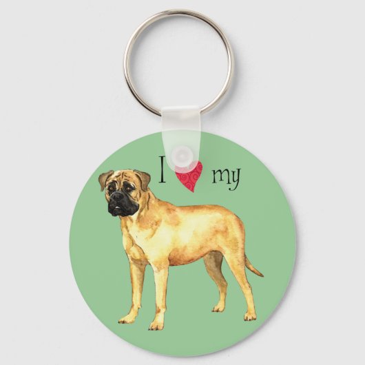 Ik hou van mijn Bullmastiff Sleutelhanger (Voorkant)