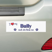 Ik hou van mijn Bully (vrouwelijke hond) Bumpersticker (Op auto)