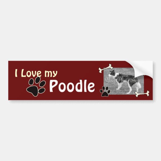 Ik hou van mijn Bumpersticker Poodle (Voorkant)