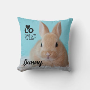 Ik hou van mijn Bunny PHOTO-cadeau voor huiskonijn Kussen