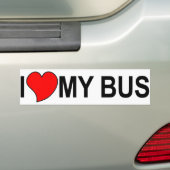 Ik hou van mijn bus bumpersticker (Op auto)