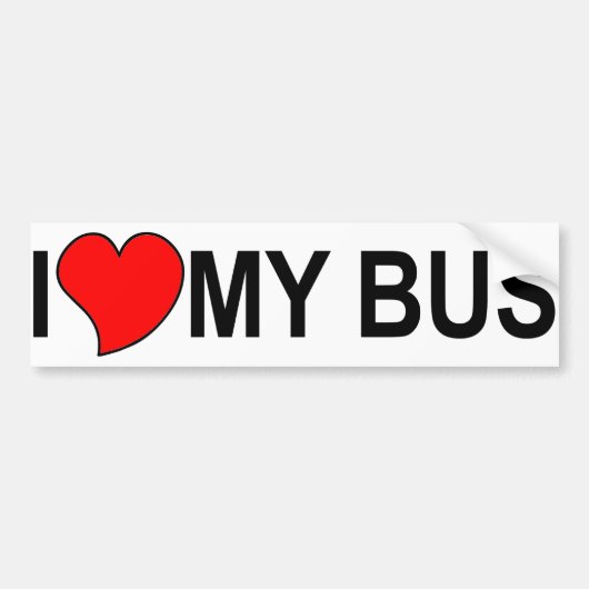 Ik hou van mijn bus bumpersticker (Voorkant)