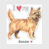 Ik hou van mijn Cairn Terrier Vinyl Sticker (Vel)