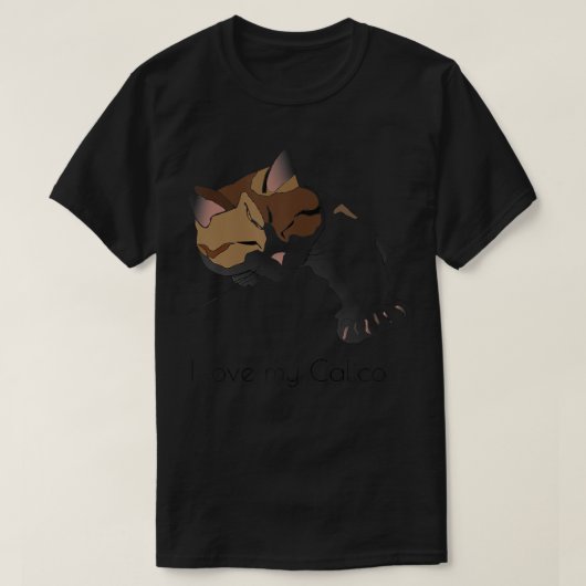 Ik hou van mijn Calico Cat T T-shirt (Design voorkant)