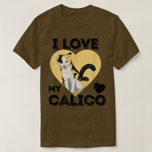 Ik hou van mijn Calico Cute Cat Lover Gift T-shirt (Design voorkant)