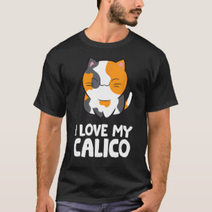Ik hou van mijn Calico Cute Pet Calico Cat T-shirt