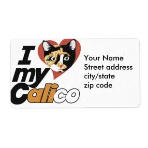 Ik hou van mijn CALICO-kat Etiket