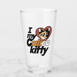 Ik hou van mijn Calico Kat Glas