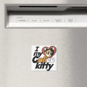 Ik hou van mijn Calico Kat Magneet (Insitu (Vaatwasser))