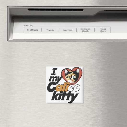 Ik hou van mijn Calico Kat Magneet (Insitu (Vaatwasser))