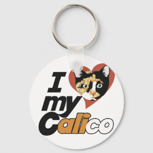 Ik hou van mijn CALICO-kat Sleutelhanger