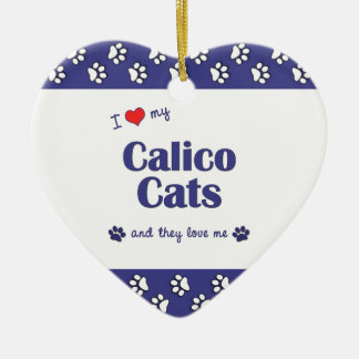 Ik hou van mijn Calico Katten (meerdere katten) Keramisch Ornament