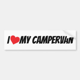 Ik hou van mijn Campervan Big Red Love Heart Bumpersticker
