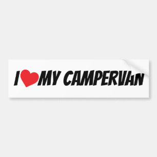 Ik hou van mijn Campervan Big Red Love Heart Bumpersticker