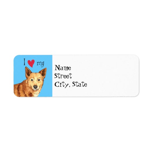 Ik hou van mijn Canaan Dog Etiket (Voorkant)