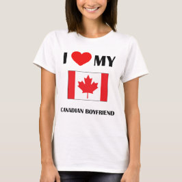 Ik hou van mijn Canadese Boyvriend Dames Baby Doll T-shirt