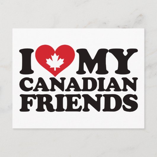 Ik hou van mijn Canadese vrienden Briefkaart (Voorkant)