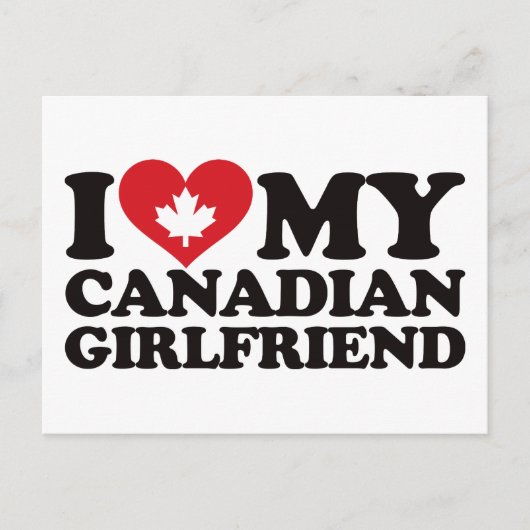 Ik hou van mijn Canadese Vriendin Briefkaart (Voorkant)