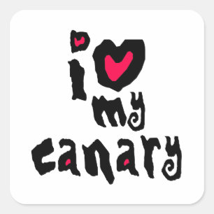 Ik hou van mijn Canarische Vierkante Sticker