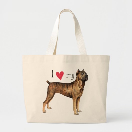 Ik hou van mijn Cane Corso Grote Tote Bag (Voorkant)