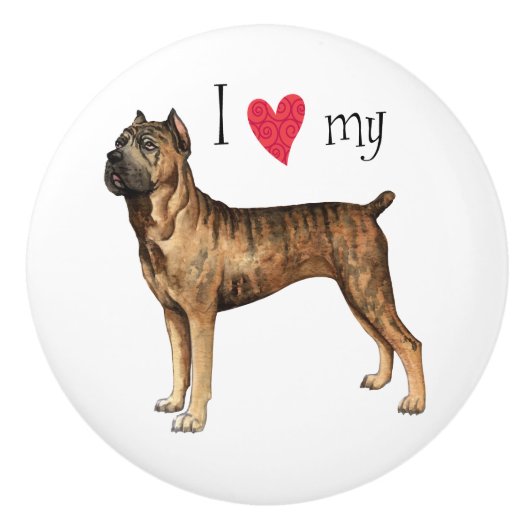 Ik hou van mijn Cane Corso Keramische Knop (Voorkant)