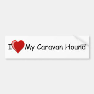 Ik hou van mijn caravan Hound Dog Bumpersticker