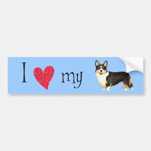 Ik hou van mijn Cardigan Welsh Corgi Bumpersticker (Voorkant)