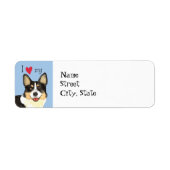 Ik hou van mijn Cardigan Welsh Corgi Etiket (Voorkant)