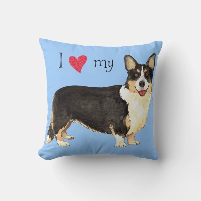 Ik hou van mijn Cardigan Welsh Corgi Kussen (Voorkant)