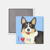 Ik hou van mijn Cardigan Welsh Corgi Magneet (Voorkant / Achterkant)