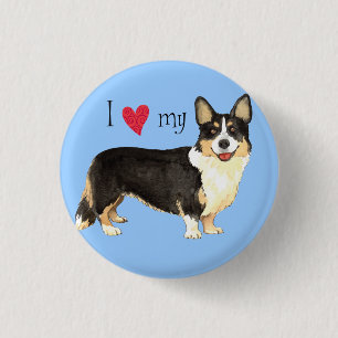 Ik hou van mijn Cardigan Welsh Corgi Ronde Button 3,2 Cm