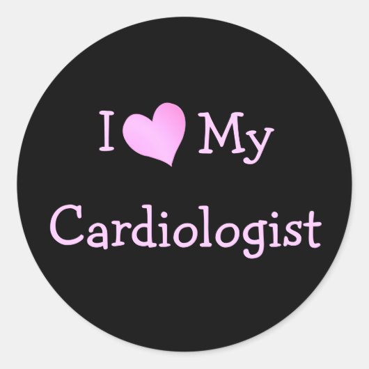 Ik hou van mijn cardioloog ronde sticker (Voorkant)