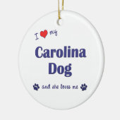 Ik hou van mijn Carolina Dog (Vrouw Dog) Keramisch Ornament (Links)