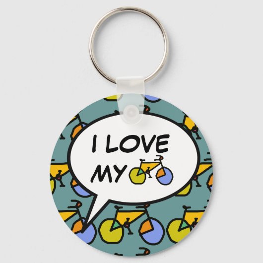 ik hou van mijn cartoon bubble sleutelhanger (Voorkant)