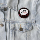 ik hou van mijn cartoon ronde button 5,7 cm (In situ)